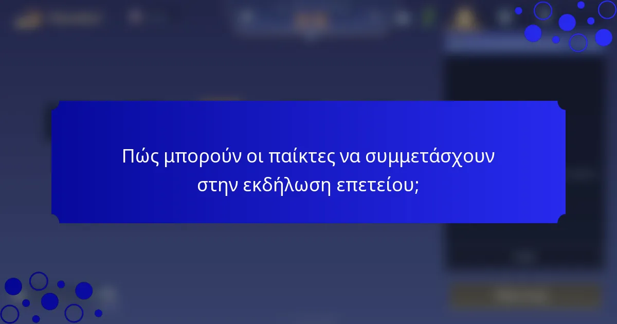 Πώς μπορούν οι παίκτες να συμμετάσχουν στην εκδήλωση επετείου;