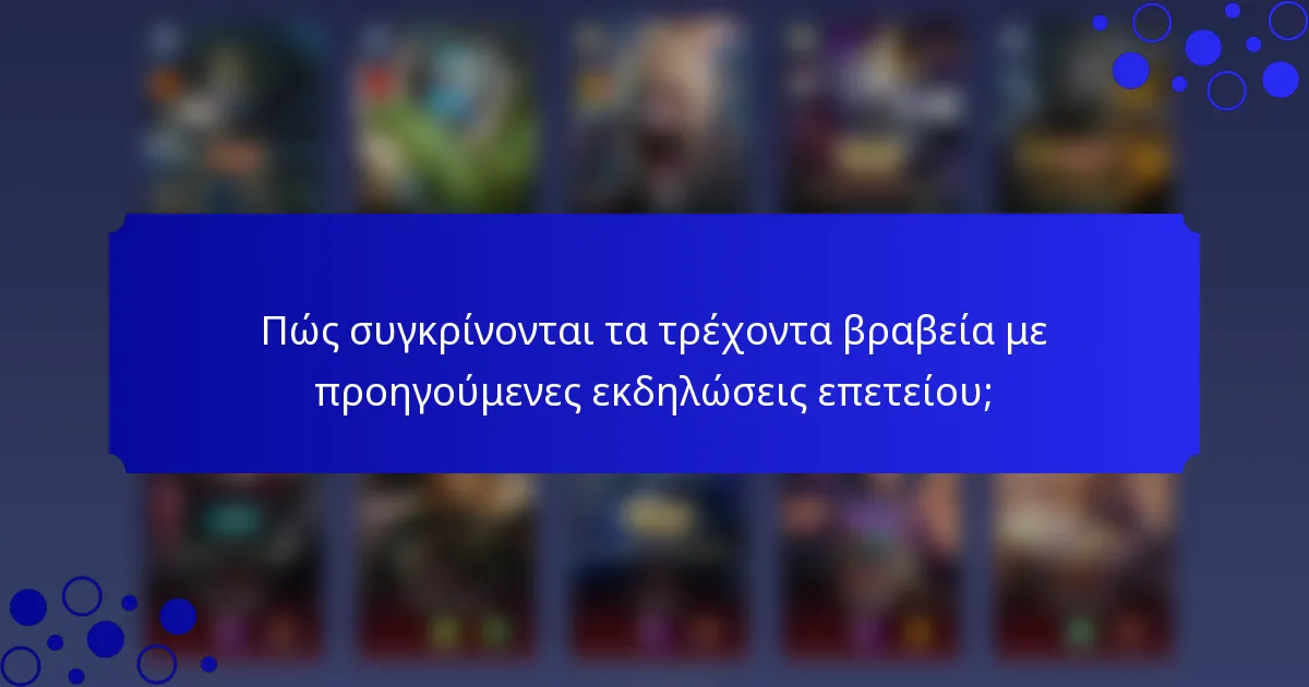 Πώς συγκρίνονται τα τρέχοντα βραβεία με προηγούμενες εκδηλώσεις επετείου;